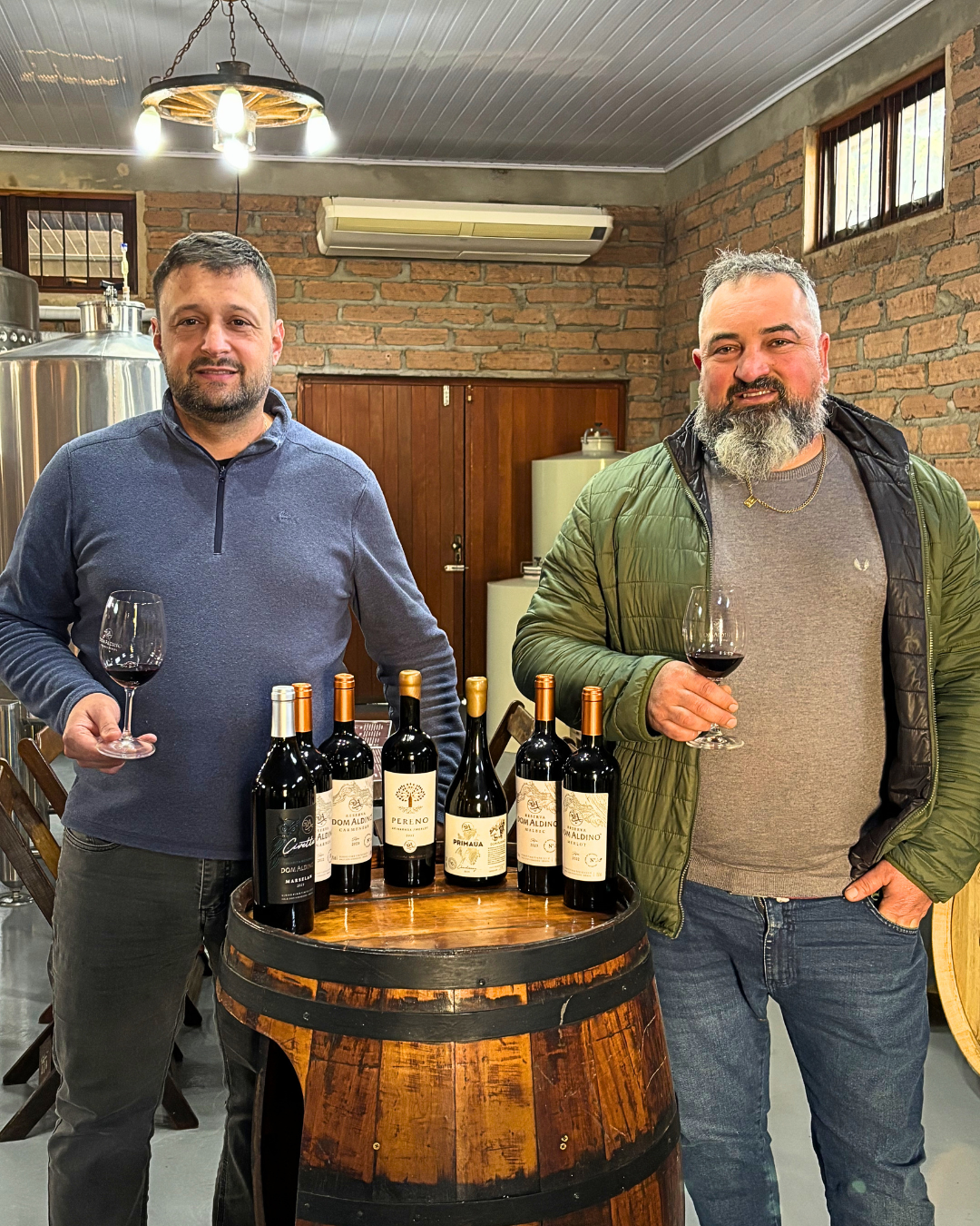 Douglas e Marcos, fundadores da Vinícola Dom Aldino
